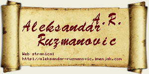 Aleksandar Ružmanović vizit kartica